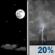 Saturday Night: Mostly Clear then Slight Chance Showers And Thunderstorms