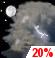 Tonight: A slight chance of showers and thunderstorms. Mostly cloudy. Low around 64, with temperatures rising to around 66 overnight. Northeast wind 0 to 5 mph. Chance of precipitation is 20%. New rainfall amounts between a tenth and quarter of an inch possible. Tonight: Slight Chance Showers And Thunderstorms